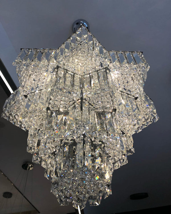 Fashion Star Shaped Chandelier Crystal Ceiling Light Fixture For Small Living Room/ Bedroom