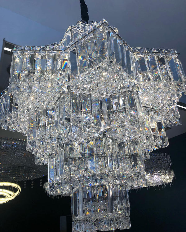 Fashion Star Shaped Chandelier Crystal Ceiling Light Fixture For Small Living Room/ Bedroom