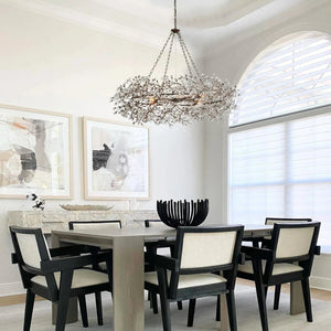 Fiore Crown Crystal Branch Chandelier 39" 48" 60“-Bronze-48"-Arialamps