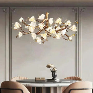 Flower Bloom Branch Brass Chandelier - Arialamps