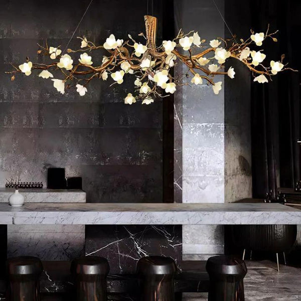 Flower Bloom Branch Brass Chandelier - Arialamps