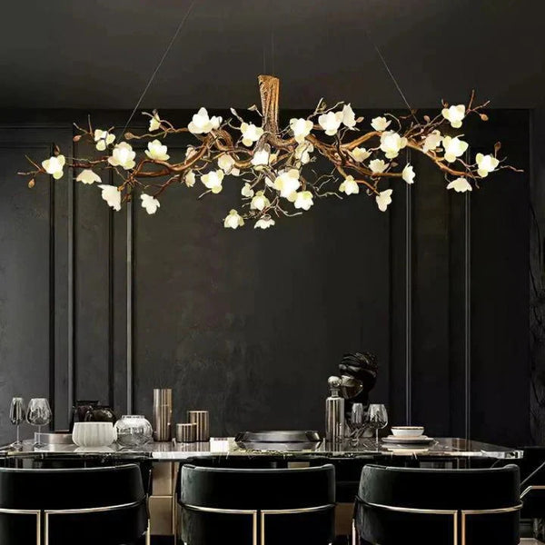 Flower Bloom Branch Brass Chandelier - Arialamps
