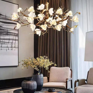 Flower Bloom Branch Brass Chandelier - Arialamps