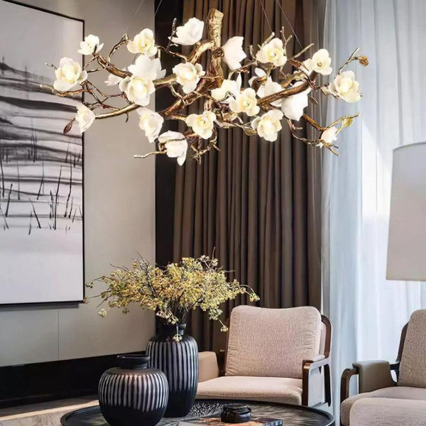 Flower Bloom Branch Brass Chandelier - Arialamps