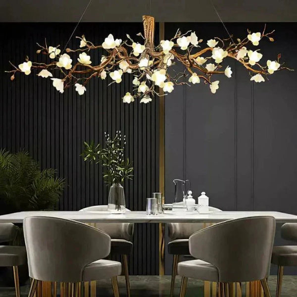 Flower Bloom Branch Brass Chandelier - Arialamps