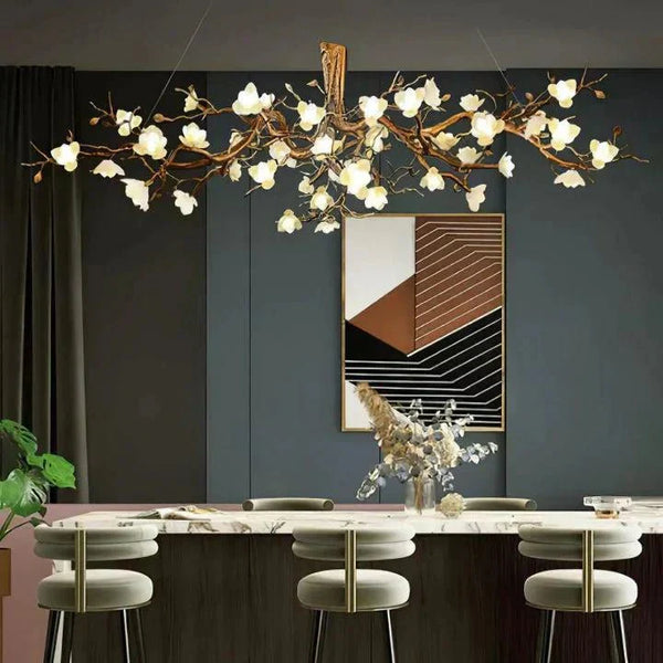 Flower Bloom Branch Brass Chandelier - Arialamps