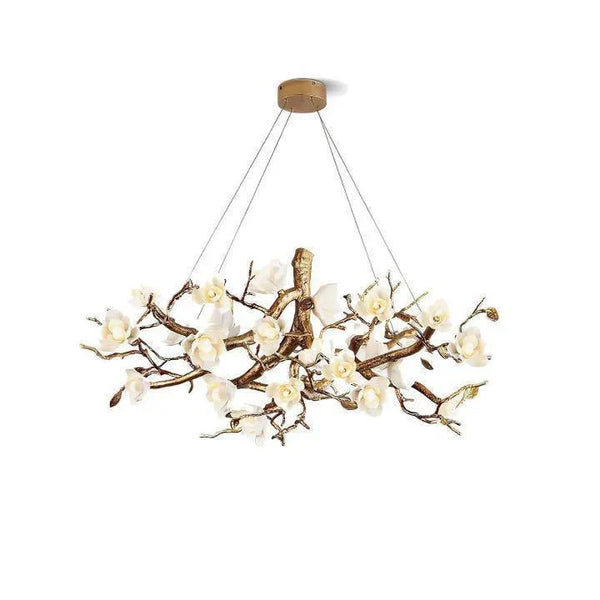 Flower Bloom Branch Brass Chandelier - Arialamps