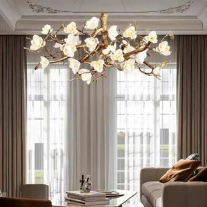 Flower Bloom Branch Brass Chandelier - Arialamps