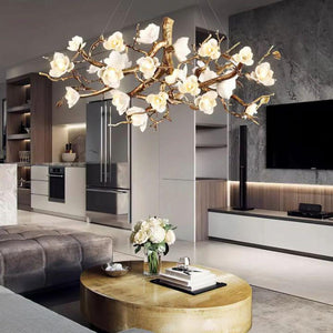 Flower Bloom Branch Brass Chandelier - Arialamps