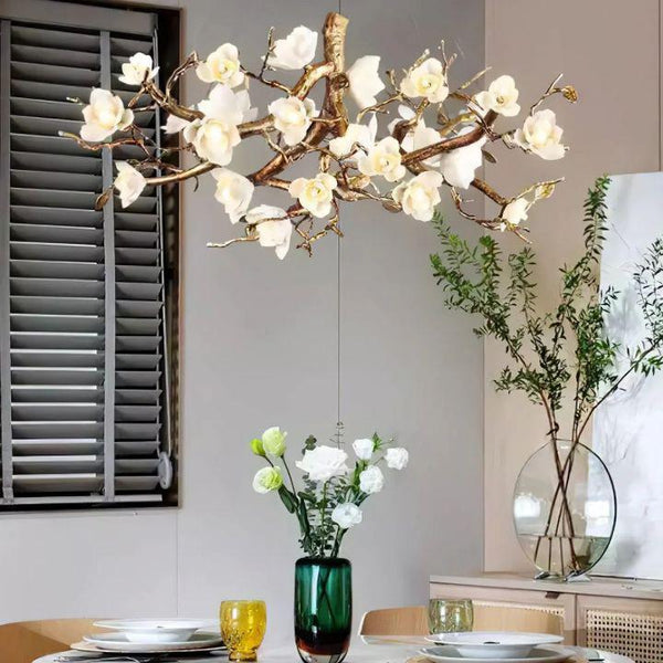Flower Bloom Branch Brass Chandelier - Arialamps