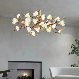 Flower Bloom Branch Brass Chandelier - Arialamps