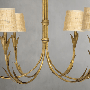 Fontara Rattan Reed Chandelier(Antique Gold Leaf) - Arialamps