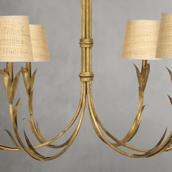Fontara Rattan Reed Chandelier(Antique Gold Leaf) - Arialamps
