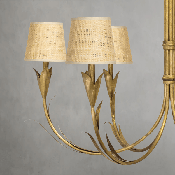 Fontara Rattan Reed Chandelier(Antique Gold Leaf) - Arialamps