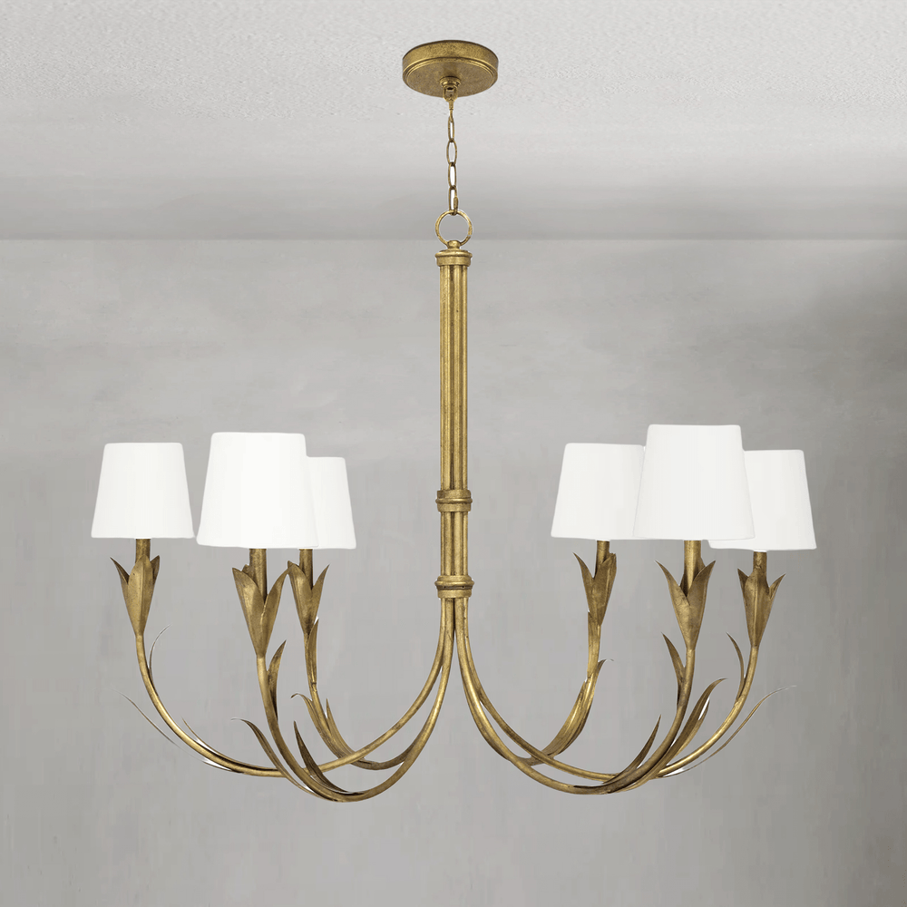 Fontara White Reed Chandelier(Antique Gold Leaf ) - Arialamps