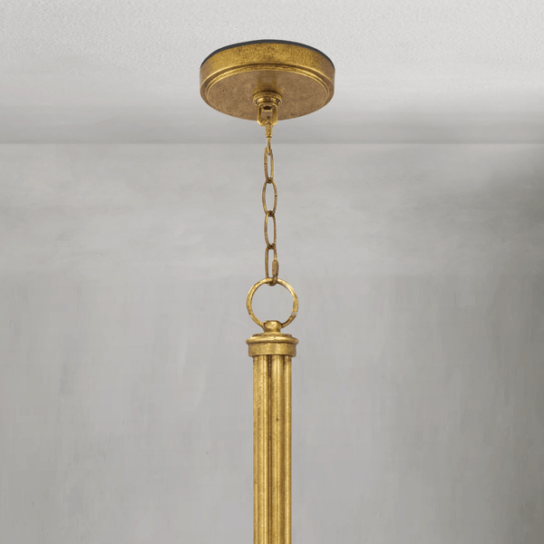 Fontara White Reed Chandelier(Antique Gold Leaf ) - Arialamps
