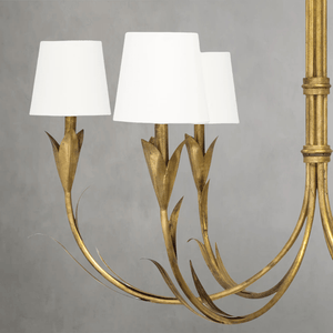 Fontara White Reed Chandelier(Antique Gold Leaf ) - Arialamps
