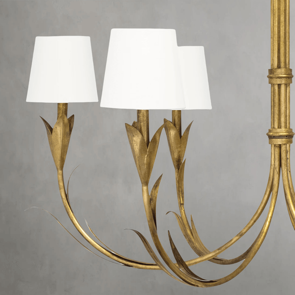 Fontara White Reed Chandelier(Antique Gold Leaf ) - Arialamps