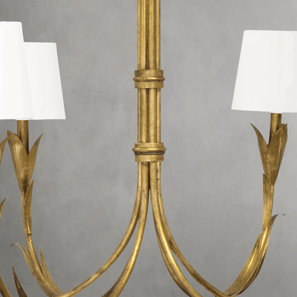 Fontara White Reed Chandelier(Antique Gold Leaf ) - Arialamps