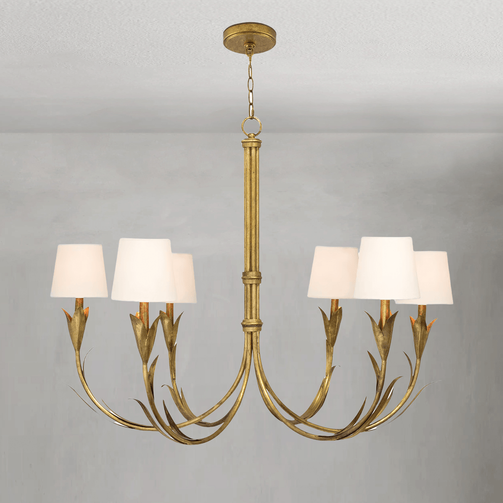 Fontara White Reed Chandelier(Antique Gold Leaf ) - Arialamps
