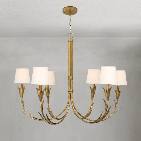 Fontara White Reed Chandelier(Antique Gold Leaf ) - Arialamps