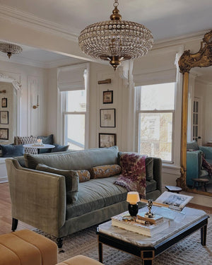 French Empire Vintage Bead Ellipsoid Crystal Chandelier for Living Room/Bedroom-Chandeliers-