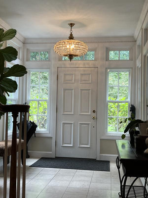 French Empire Vintage Bead Ellipsoid Crystal Chandelier for Living Room/Bedroom-Chandeliers-