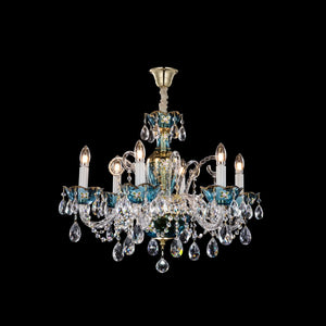 French Romantic Blue Crystal Designer Chandelier for Bedroom/Living Room/Dining Room