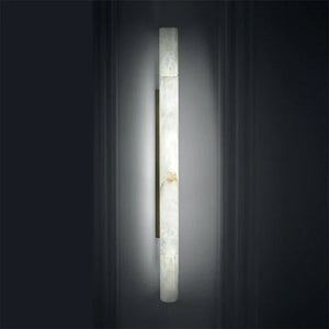 Garron Modern Alabaster Linear Wall Sconce-3.2'' W x 47.2'' H-Black-