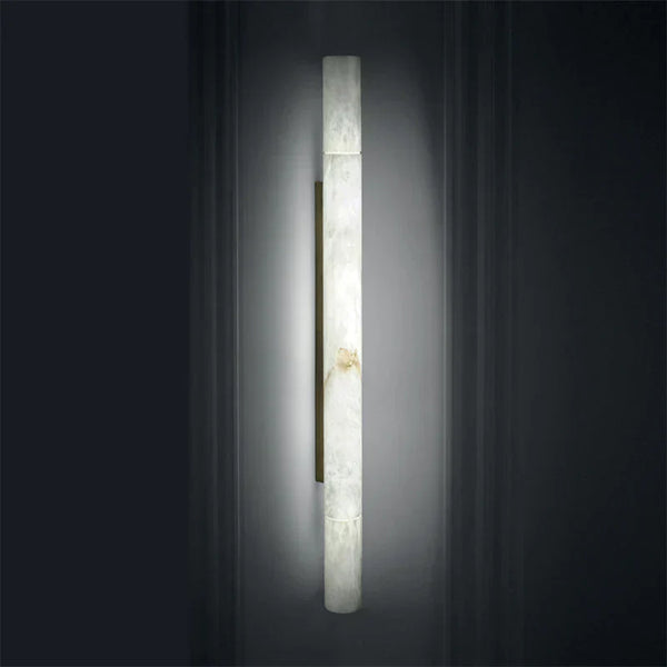 Garron Modern Alabaster Linear Wall Sconce-3.2'' W x 47.2'' H-Black-