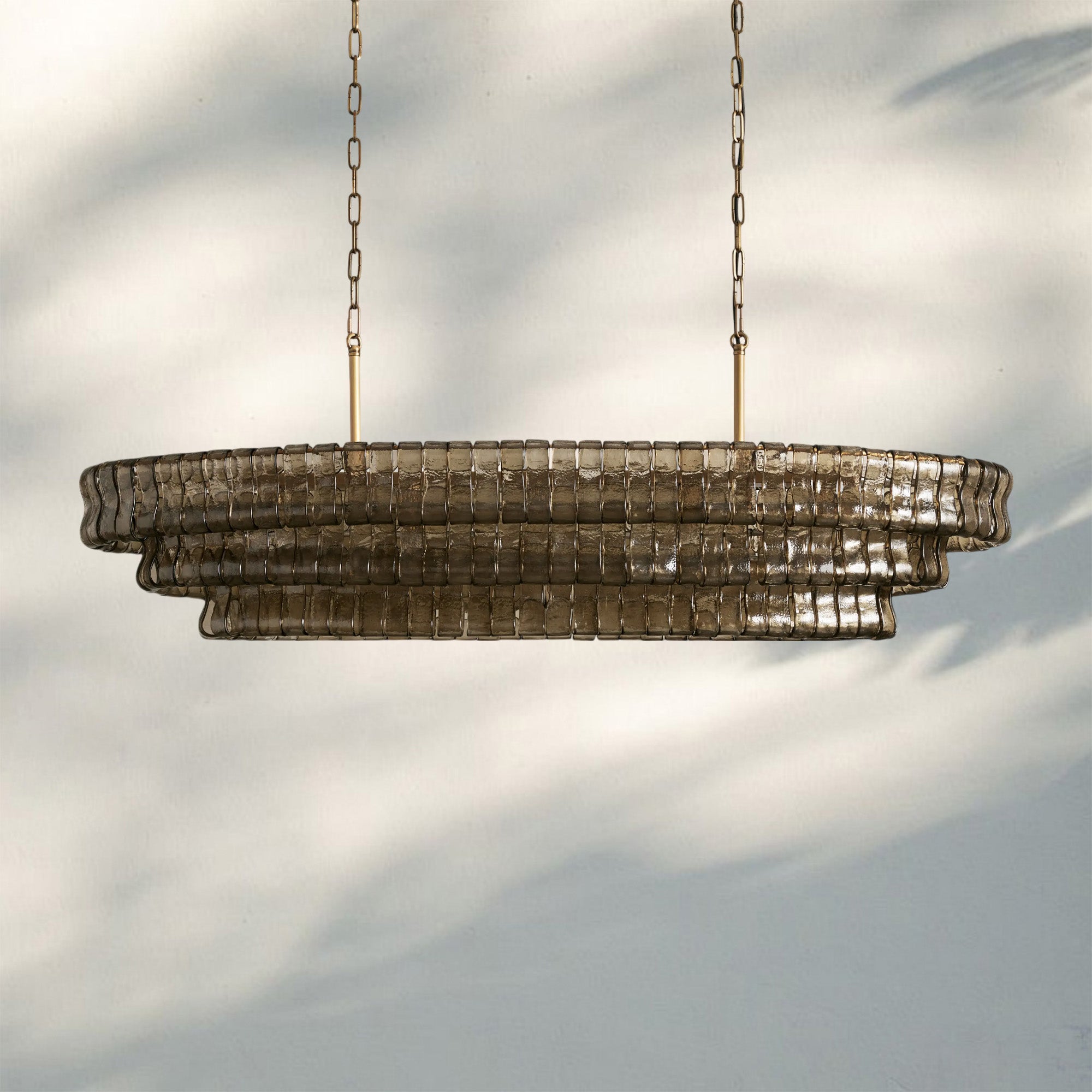 Ghiacio Glass Oval Chandelier 54''65''-