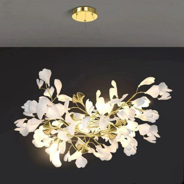 Ginkgo Branch Chandelier-chandeliers for dining room,chandeliers for stairways,chandeliers for foyer,chandeliers for bedrooms,chandeliers for kitchen,chandeliers for living room-Arialamps