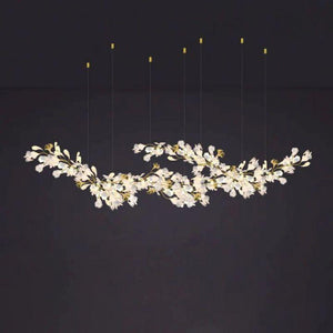 Ginkgo E Branch Chandelier-chandeliers for dining room,chandeliers for stairways,chandeliers for foyer,chandeliers for bedrooms,chandeliers for kitchen,chandeliers for living room-All white leaves-150CM(59")-Arialamps