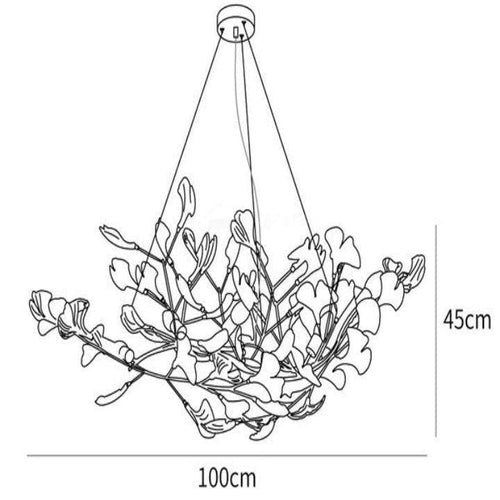 Ginkgo Luxury Chandelier Style D-chandeliers for dining room,chandeliers for stairways,chandeliers for foyer,chandeliers for bedrooms,chandeliers for kitchen,chandeliers for living room-8 Lights: L 39.4''(100cm) x H 17.7''(45cm)-Arialamps