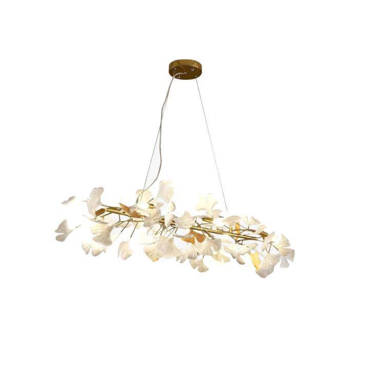 Ginkgo Luxury Chandelier Style E-chandeliers for dining room,chandeliers for stairways,chandeliers for foyer,chandeliers for bedrooms,chandeliers for kitchen,chandeliers for living room-4 Lights: L 39.4''(100cm) x W 11.8''(30cm)-Gold+White-Arialamps