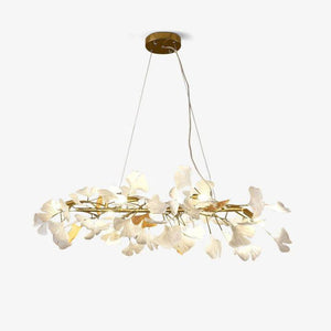 Ginkgo Luxury Chandelier Style E-chandeliers for dining room,chandeliers for stairways,chandeliers for foyer,chandeliers for bedrooms,chandeliers for kitchen,chandeliers for living room-4 Lights: L 39.4''(100cm) x W 11.8''(30cm)-Gold+White-Arialamps