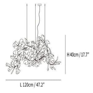 Ginkgo Luxury Chandelier Style G-chandeliers for dining room,chandeliers for stairways,chandeliers for foyer,chandeliers for bedrooms,chandeliers for kitchen,chandeliers for living room-8 Lights: L 47.2''(120cm) x H 17.7''(45cm)-Arialamps