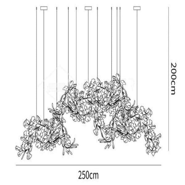 Ginkgo Luxury Chandelier Style H-chandeliers for dining room,chandeliers for stairways,chandeliers for foyer,chandeliers for bedrooms,chandeliers for kitchen,chandeliers for living room-18 Lights: L 98.4(250cm) x H 78.7(200cm)-Arialamps