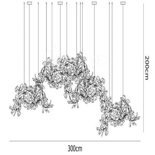 Ginkgo Luxury Chandelier Style H-chandeliers for dining room,chandeliers for stairways,chandeliers for foyer,chandeliers for bedrooms,chandeliers for kitchen,chandeliers for living room-20 Lights: L 118.1(300cm) x H 78.7(200cm)-Arialamps
