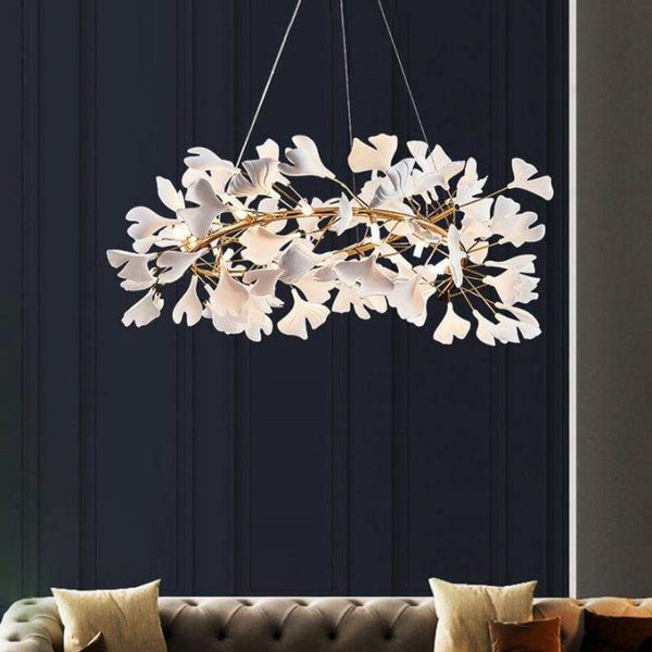 Ginkgo Round Chandelier-chandeliers for dining room,chandeliers for stairways,chandeliers for foyer,chandeliers for bedrooms,chandeliers for kitchen,chandeliers for living room-31"-Arialamps