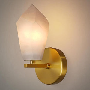 Gold Alabaster Marble Wall Sconce for Modern Living Spaces