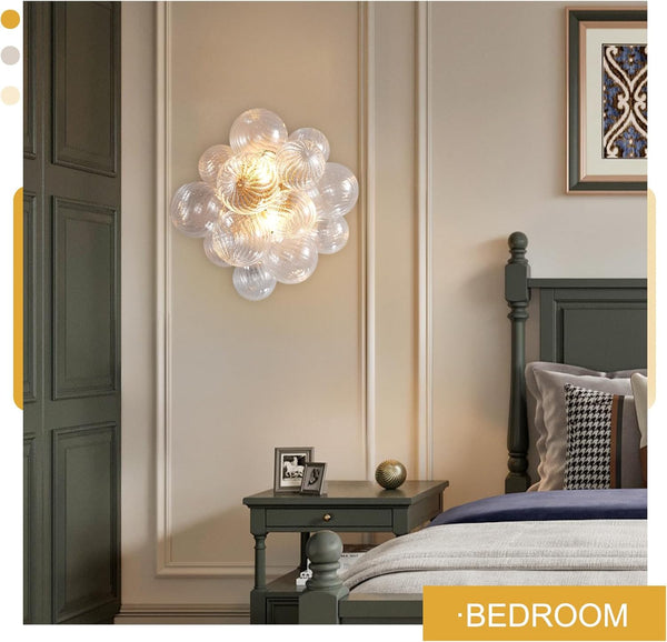 Gold Bubble Wall Sconce 16.9 Inch Modern Glass Light