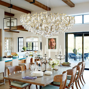 Gold Modern Crystal Tree Branch Leaf Chandelier for Home