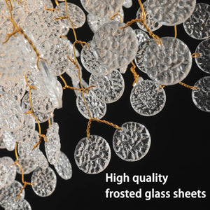 YUYI Gold Modern Tree Branch Crystal Chandelier 23.6" Round