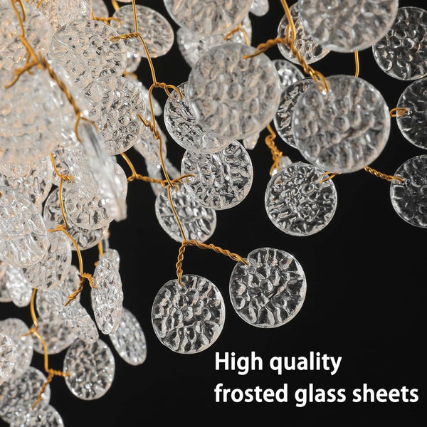 YUYI Gold Modern Tree Branch Crystal Chandelier 23.6" Round