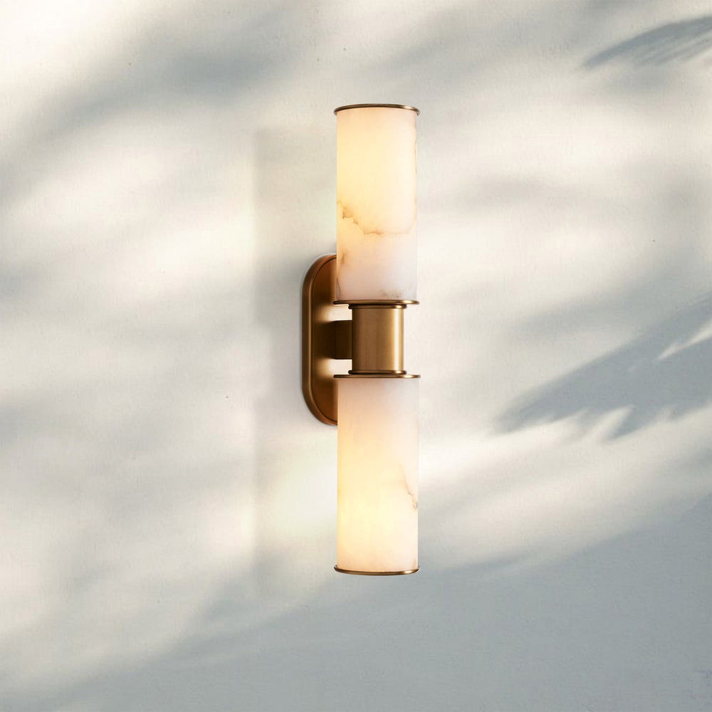 Harline Alabaster 2-Light Wall Sconce-