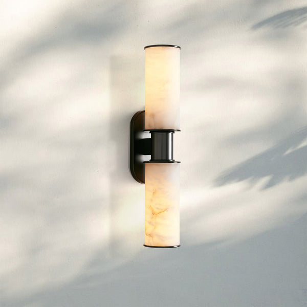 Harline Alabaster 2-Light Wall Sconce-Bronze-