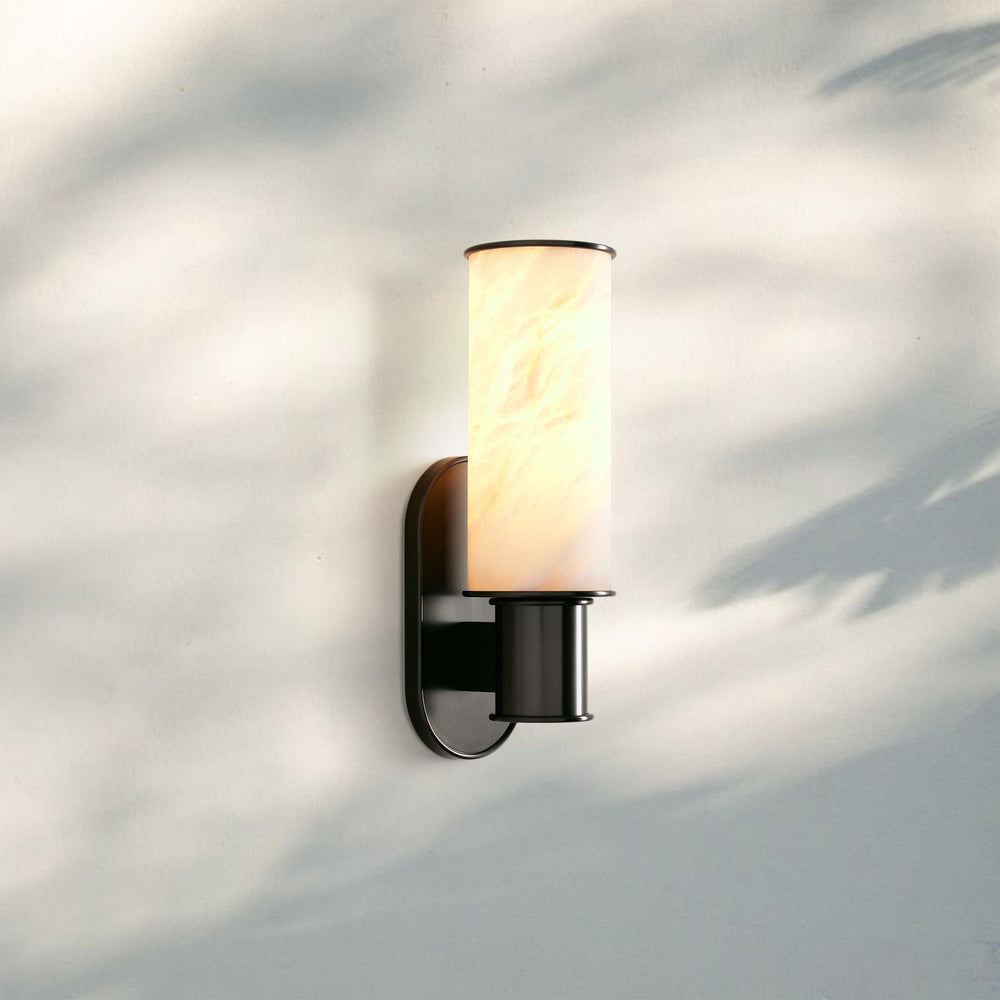 Harline Alabaster Wall Sconce-Brass-