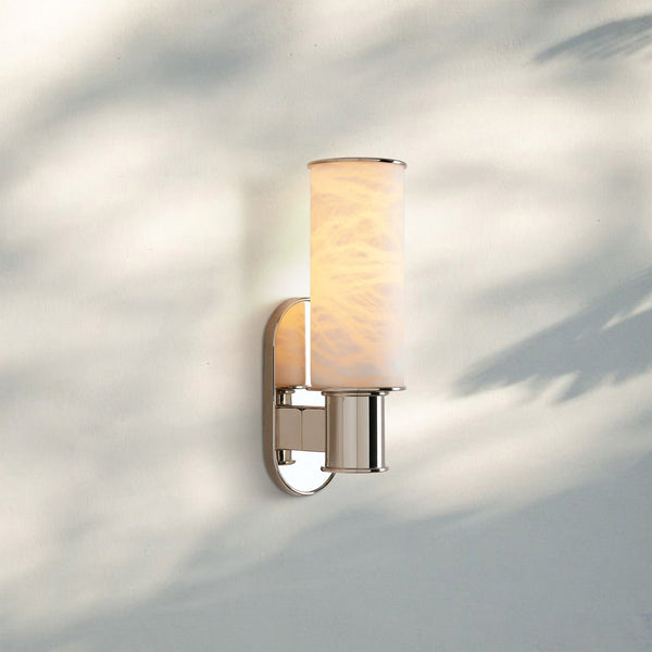 Harline Alabaster Wall Sconce-Nickel-