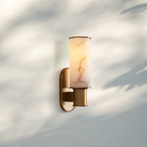Harline Alabaster Wall Sconce-Brass-